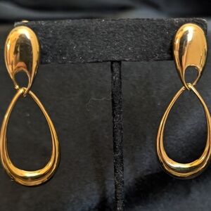 #33. Monet Gold Teardrop Earrings